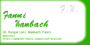 fanni wambach business card